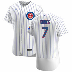 Men's Chicago Cubs #7Yan Gomes White Flex Base Stitched Jersey